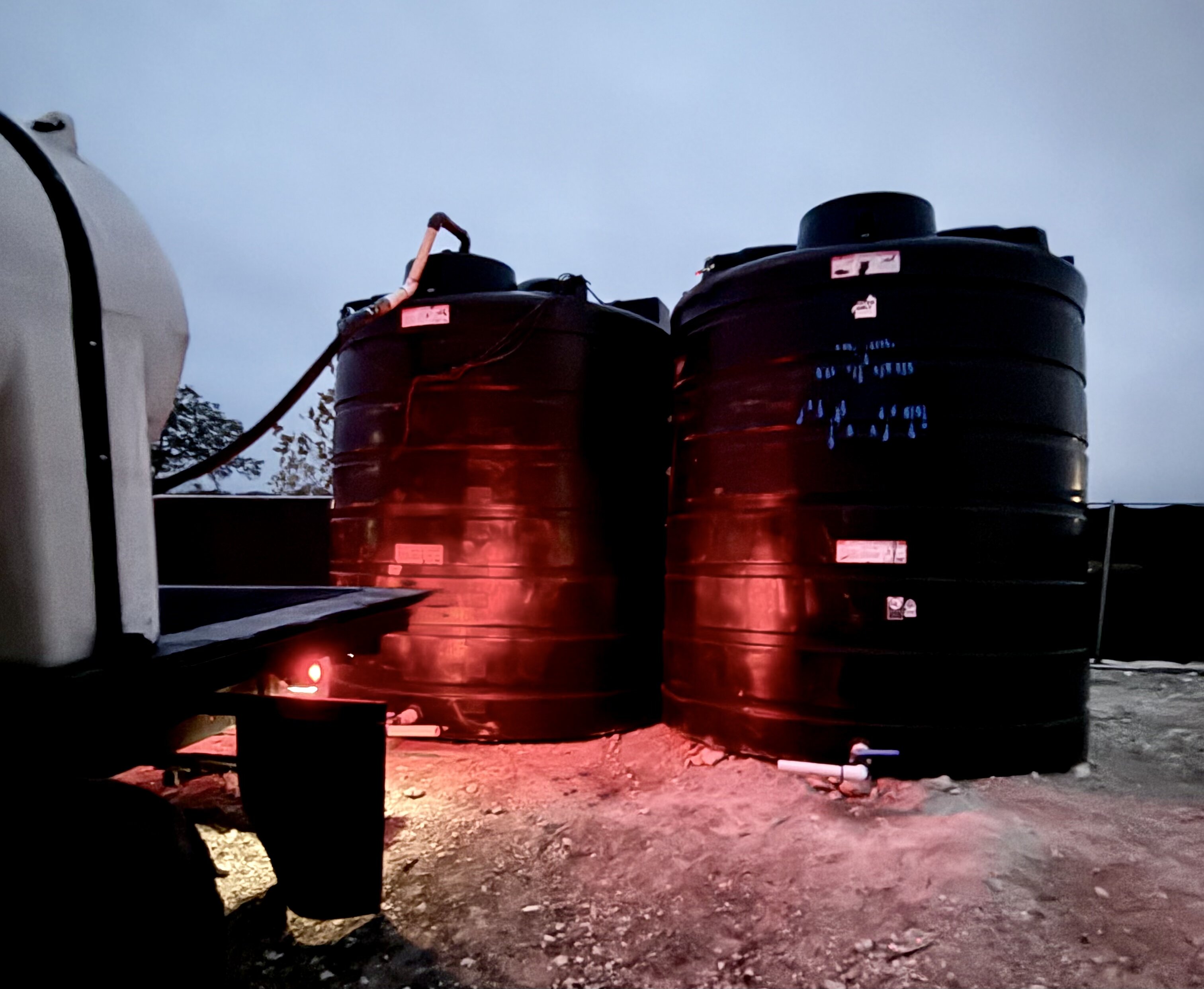 Water storage tanks for construction projects in Central Texas